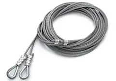 Lift cable with thimble for a commercial door