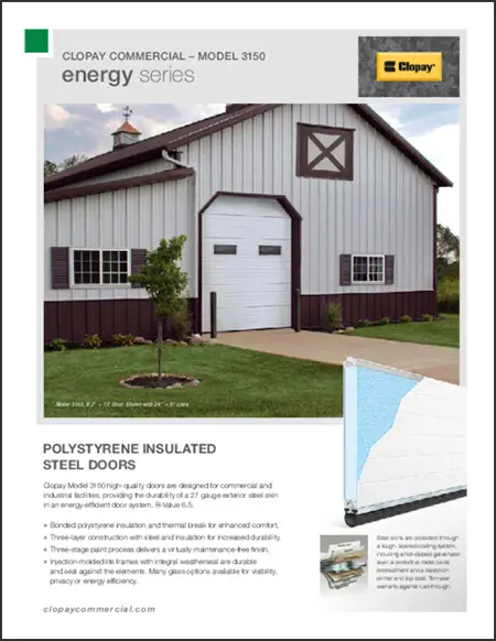 Clopay Commercial Model 3150 garage door series