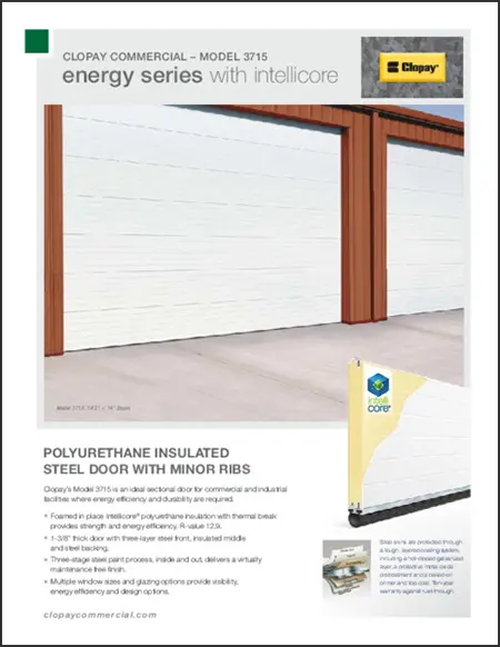 Clopay Energy Series Model 3715 commercial door brochure