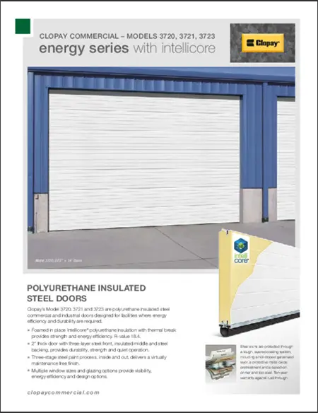 Clopay Energy Series Model 3720 commercial door brochure