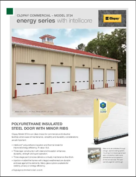 Clopay Energy Series Model 3724 commercial door brochure