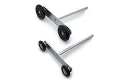 Long stem tandem rollers for a commercial door
