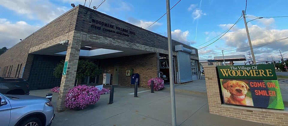 Woodmere, Ohio: Woodmere Village Hall in August 2025.