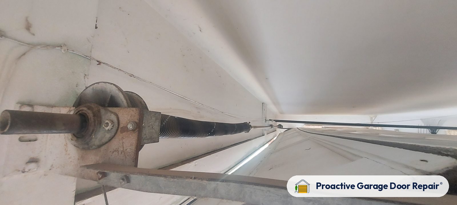 Garage door lift cable and cable drum, Proactive Garage Door Repair job