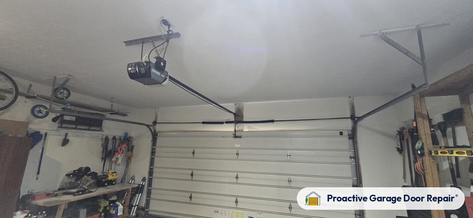 Garage door opener serviced by Proactive Garage Door Repair