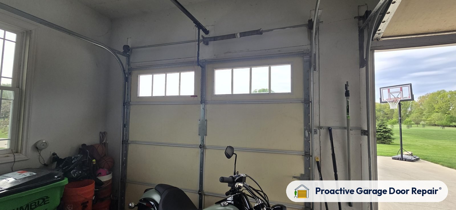 Inside view of a garage door after a Proactive Garage Door Repair visit