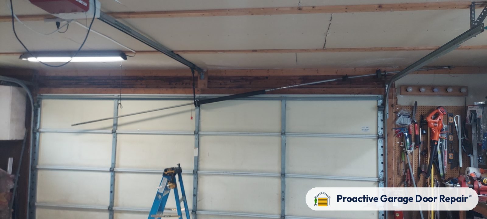 Inside view of a garage door after a Proactive Garage Door Repair visit
