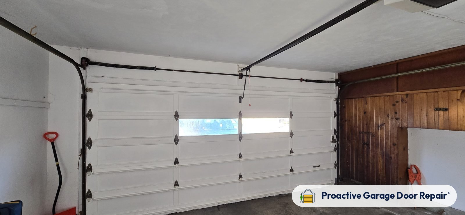 Inside view of a garage door after a Proactive Garage Door Repair visit
