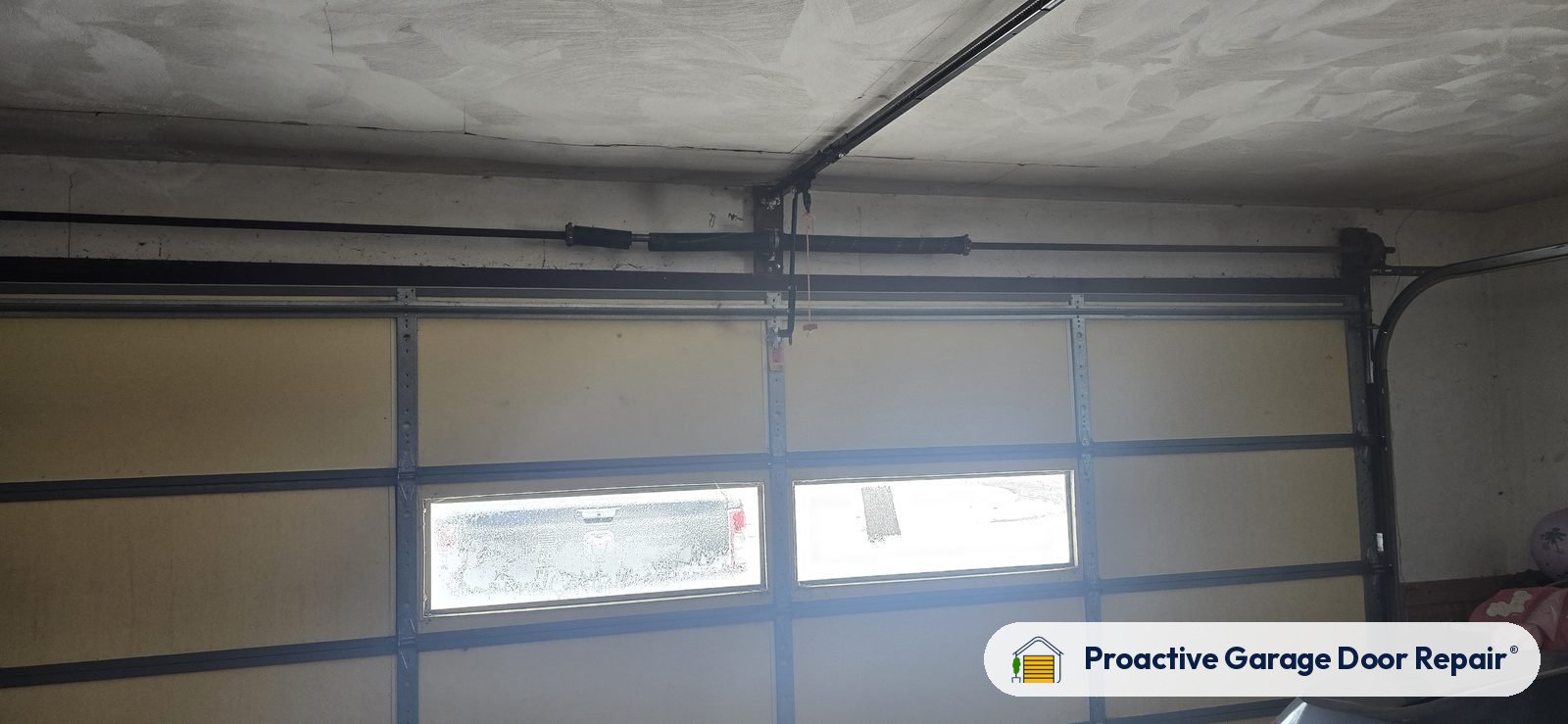 Inside view of a garage door after a Proactive Garage Door Repair visit