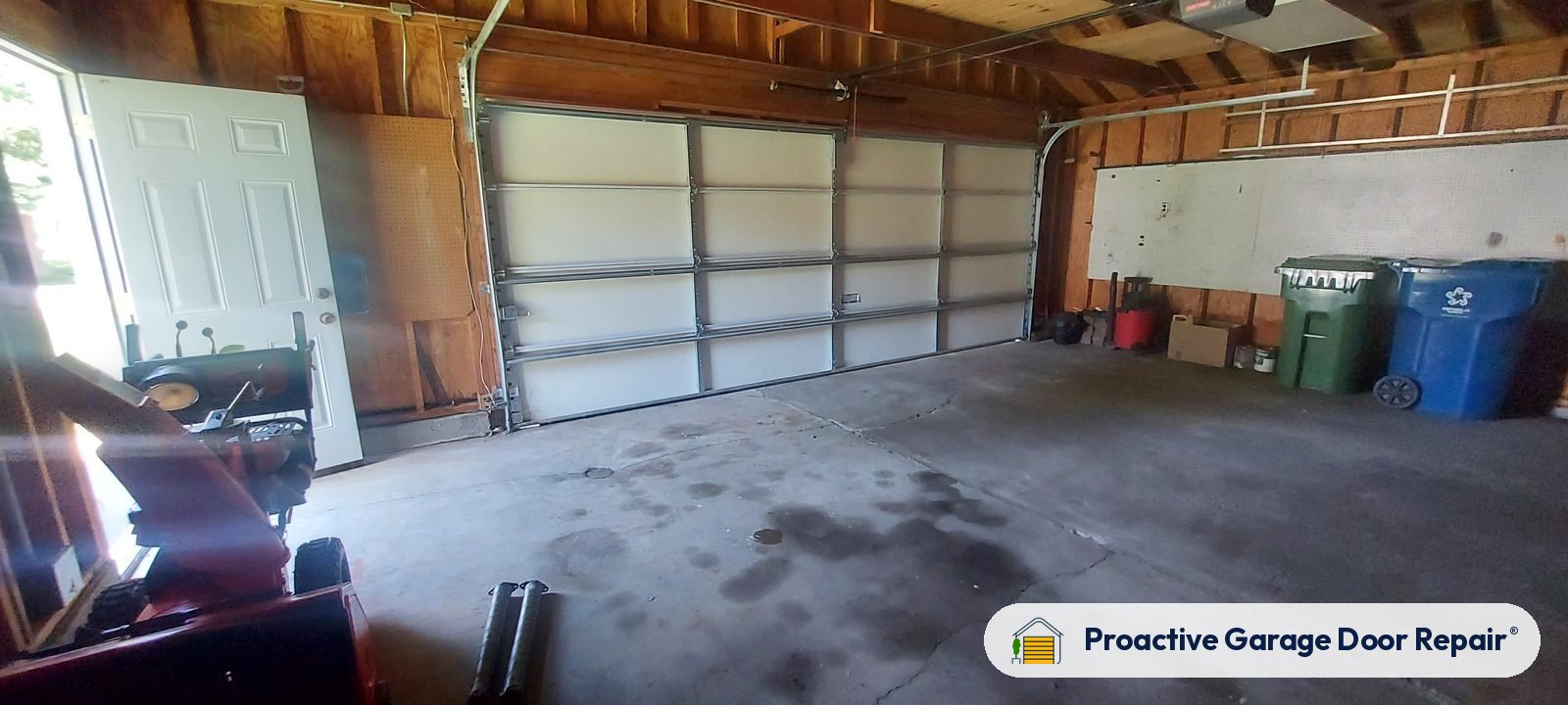 Inside view of a garage door after a Proactive Garage Door Repair visit