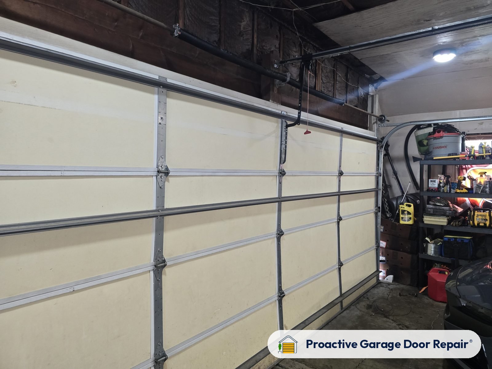 Inside view of a garage door after a Proactive Garage Door Repair visit, photo 3