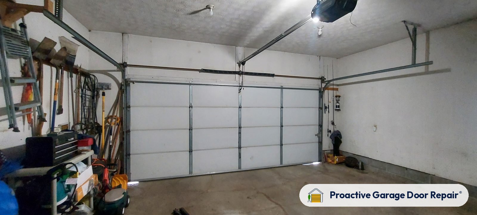 Inside view of a garage door after a Proactive Garage Door Repair visit