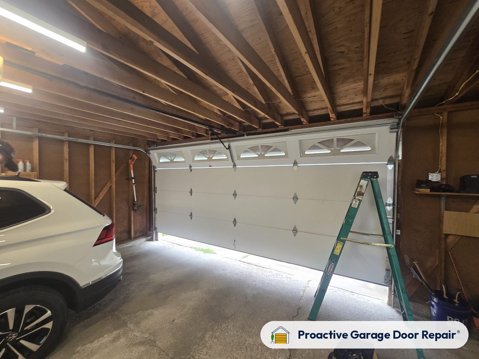 Inside view of a garage door after a Proactive Garage Door Repair visit