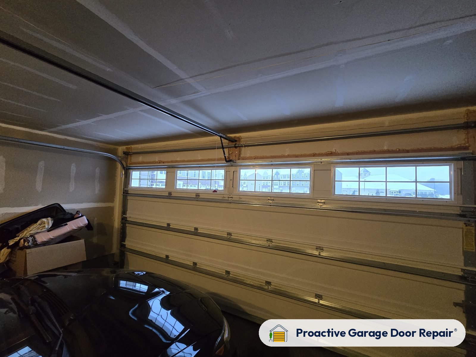 Inside view of a garage door after a Proactive Garage Door Repair visit