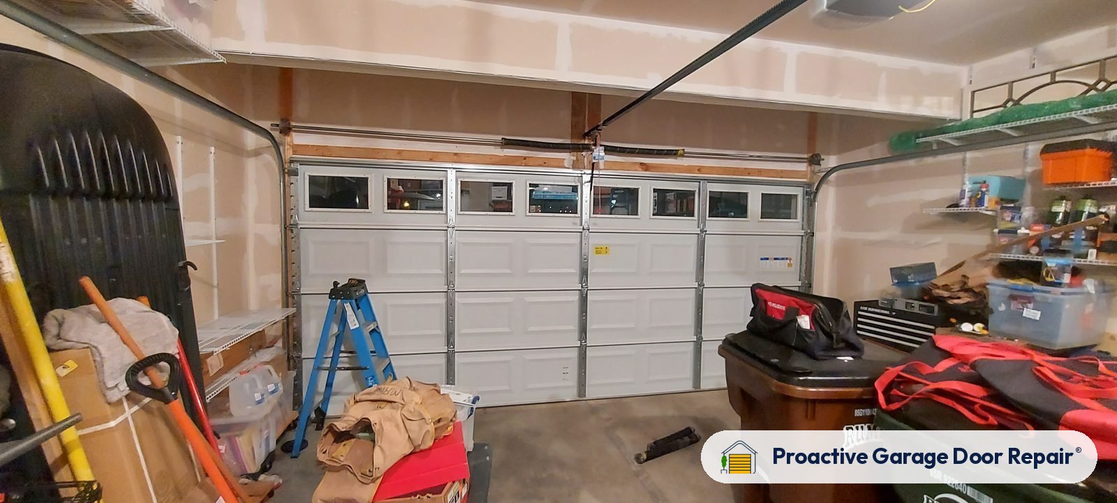Inside view of a garage door after a Proactive Garage Door Repair visit