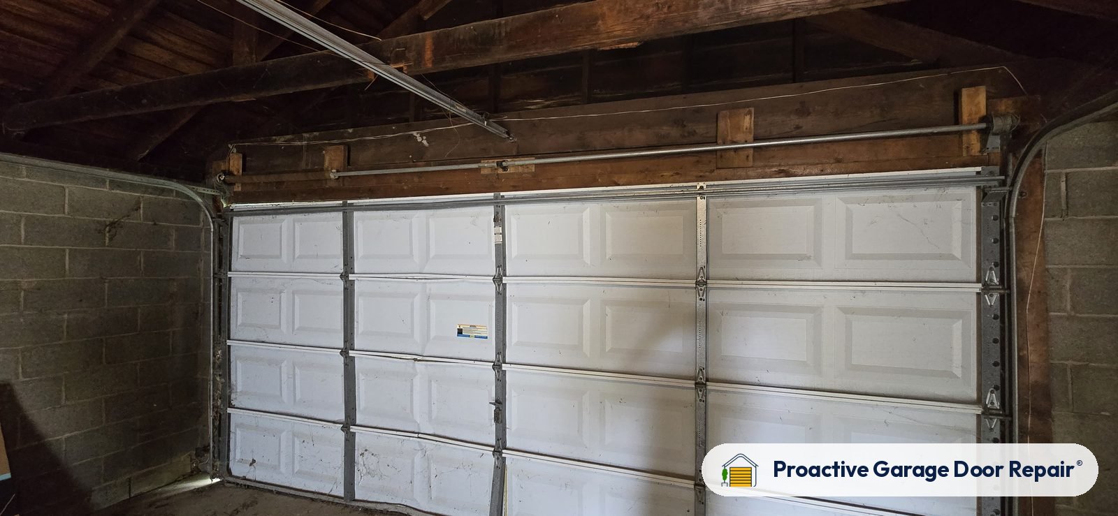 Inside view of a garage door after a Proactive Garage Door Repair visit in Akron, Ohio
