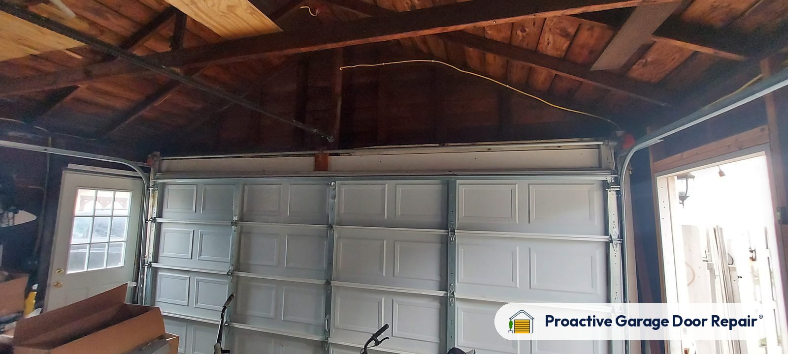 Inside view of a garage door after a Proactive Garage Door Repair visit in Alliance, Ohio, photo 2