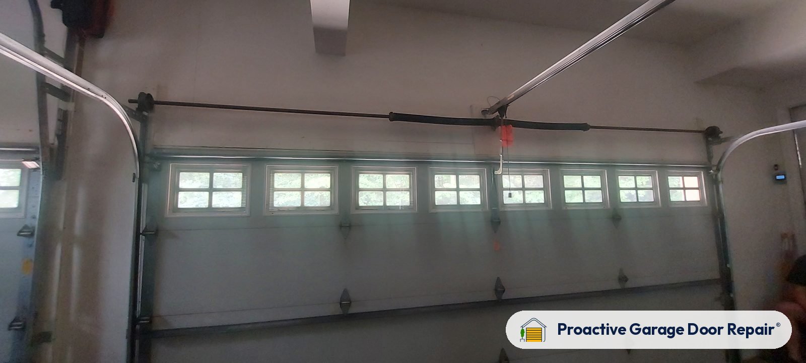 Inside view of a garage door after a Proactive Garage Door Repair visit in Aurora, Ohio