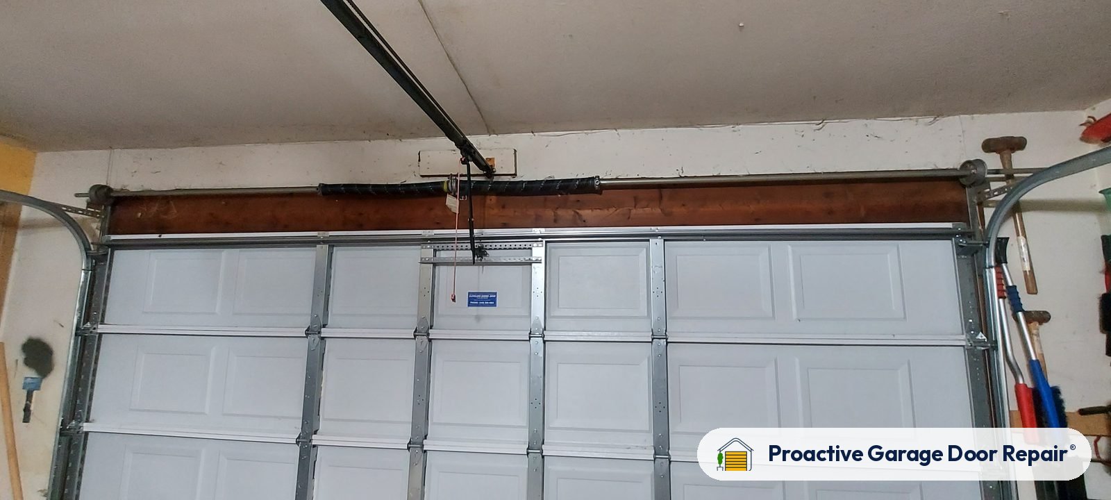 Inside view of a garage door after a Proactive Garage Door Repair visit in Avon Lake, Ohio