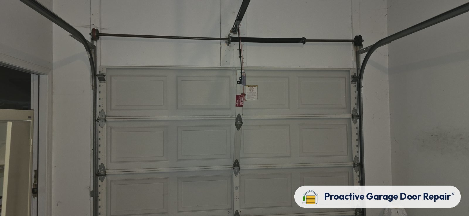 Inside view of a garage door after a Proactive Garage Door Repair visit in Broadview Heights, Ohio