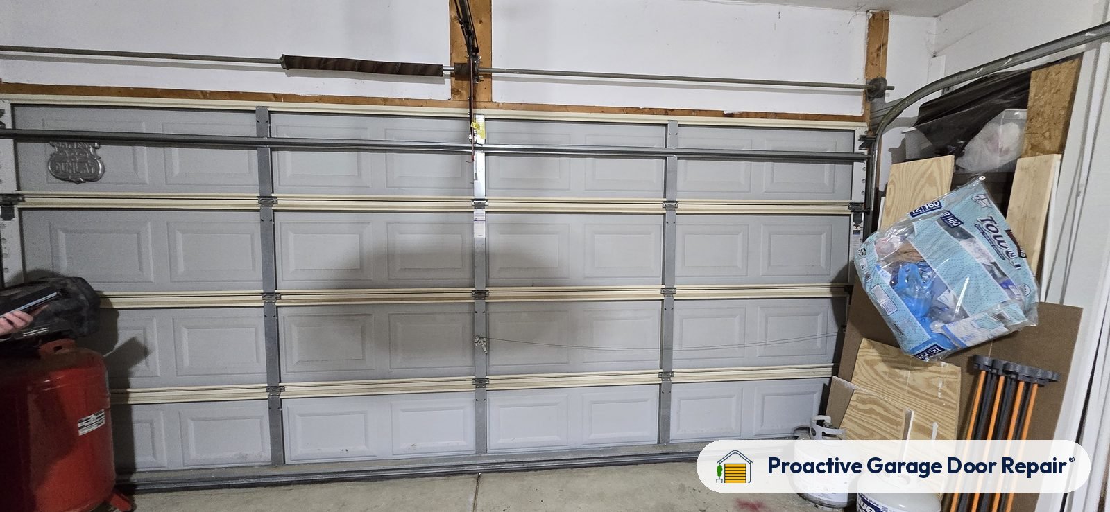 Inside view of a garage door after a Proactive Garage Door Repair visit in Brunswick, Ohio