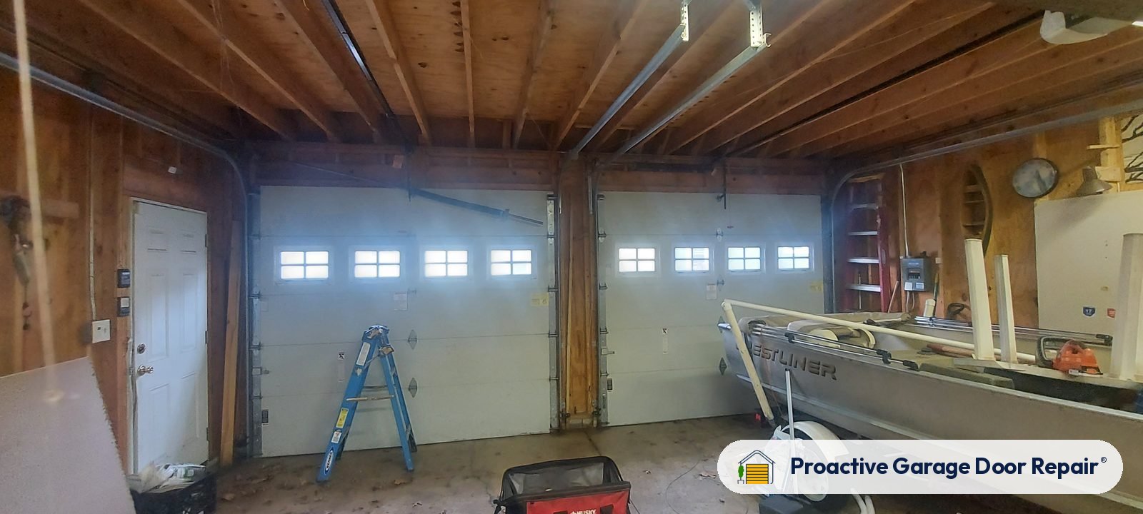 Inside view of a garage door after a Proactive Garage Door Repair visit in Cleveland, Ohio