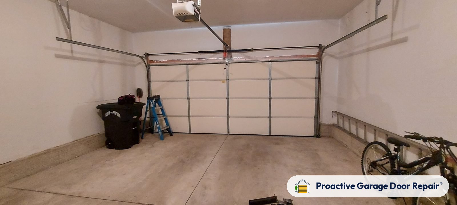 Inside view of a garage door after a Proactive Garage Door Repair visit in Elyria, Ohio