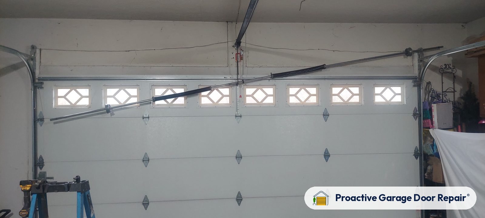 Inside view of a garage door after a Proactive Garage Door Repair visit in Green, Ohio