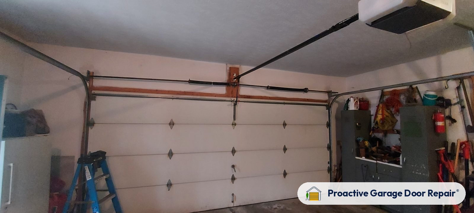 Inside view of a garage door after a Proactive Garage Door Repair visit in Kent, Ohio