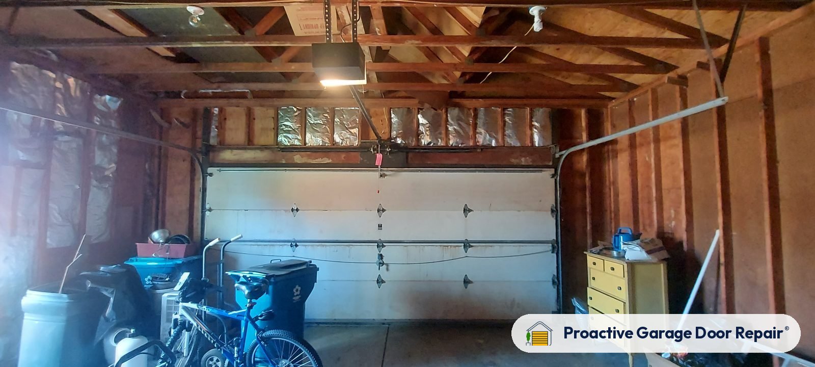Inside view of a garage door after a Proactive Garage Door Repair visit in Lorain, Ohio