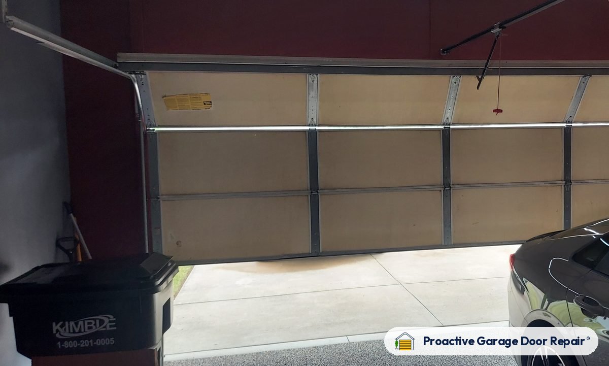 Inside view of a garage door after a Proactive Garage Door Repair visit in Massillon, Ohio