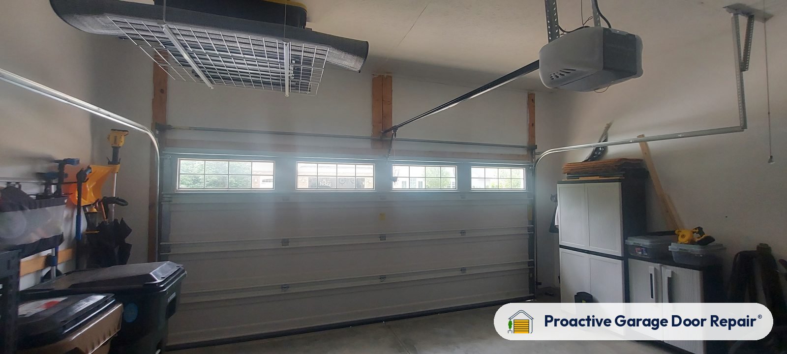 Inside view of a garage door after a Proactive Garage Door Repair visit in Montville Township, Ohio