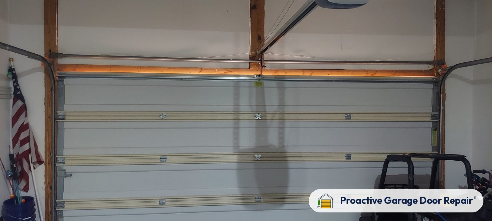 Inside view of a garage door after a Proactive Garage Door Repair visit in North Canton, Ohio, photo 3