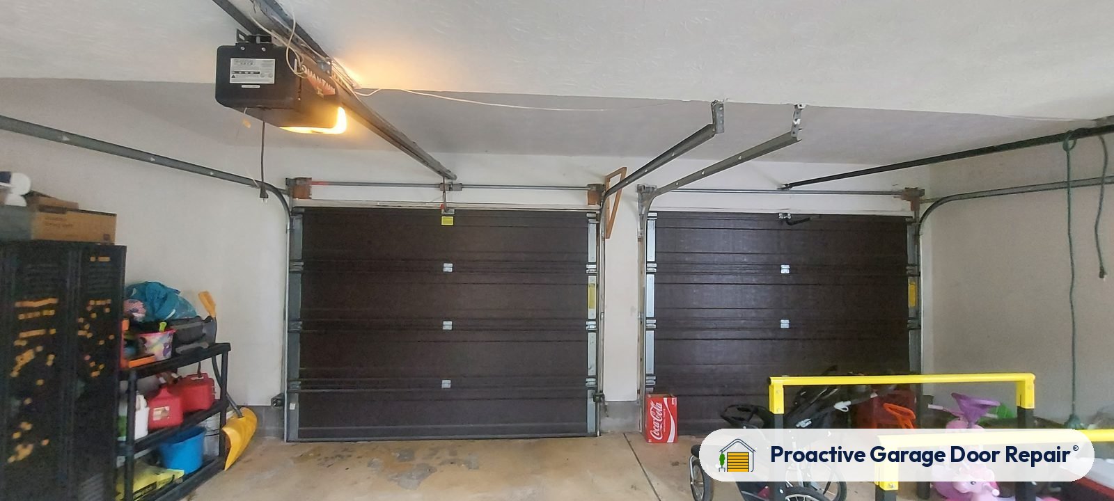 Inside view of a garage door after a Proactive Garage Door Repair visit in North Canton, Ohio