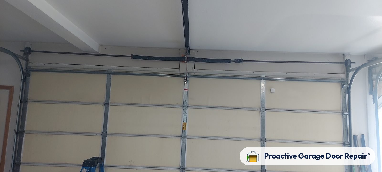 Inside view of a garage door after a Proactive Garage Door Repair visit in North Royalton, Ohio