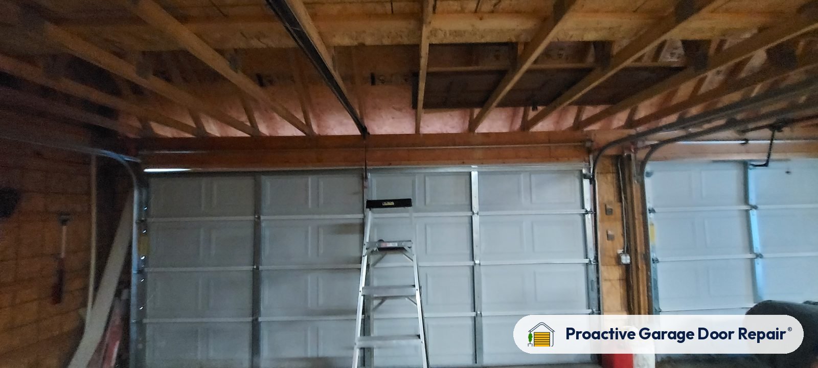 Inside view of a garage door after a Proactive Garage Door Repair visit in Stow, Ohio