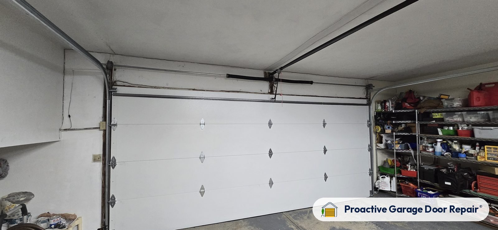Inside view of a garage door after a Proactive Garage Door Repair visit in Strongsville, Ohio