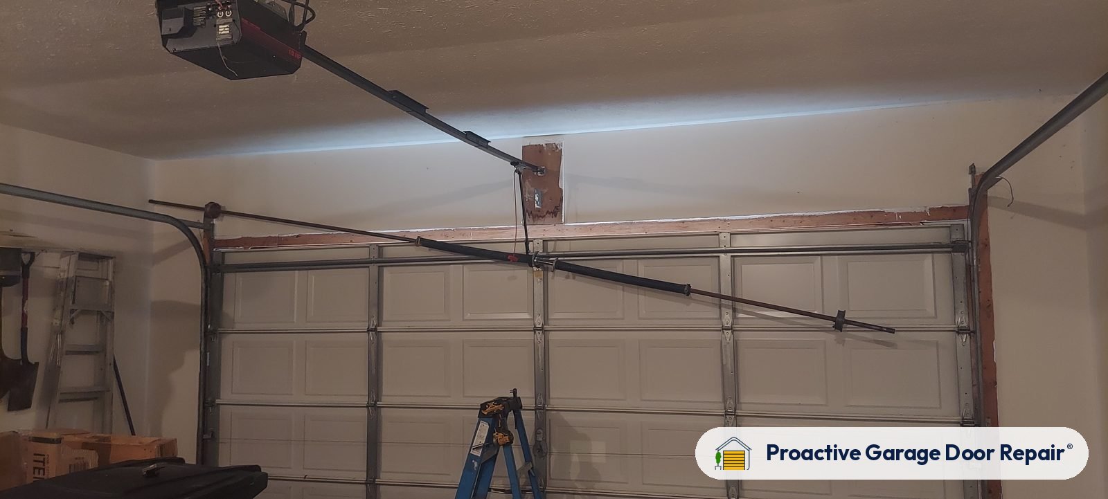 Inside view of a garage door after a Proactive Garage Door Repair visit in Wadsworth, Ohio