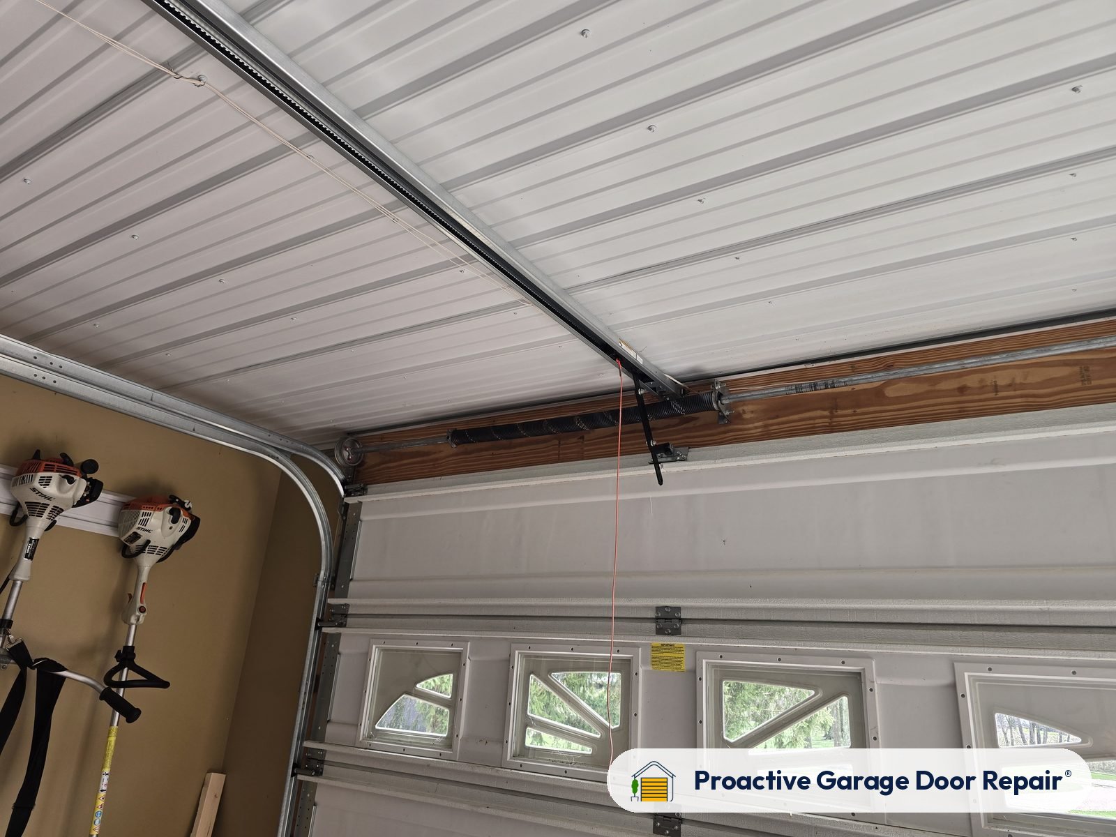 Garage door spring replacement job by Proactive Garage Door Repair