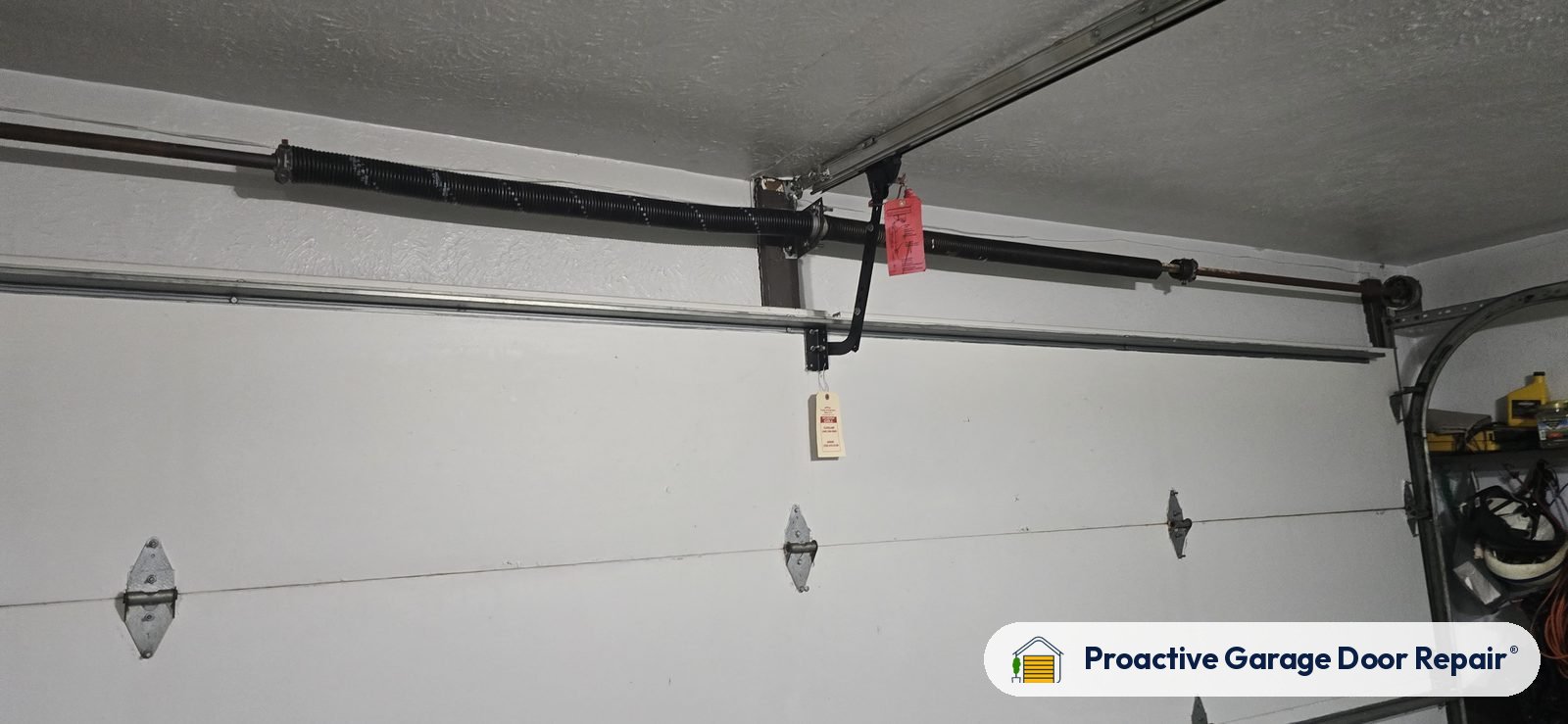 Garage door spring replacement job by Proactive Garage Door Repair