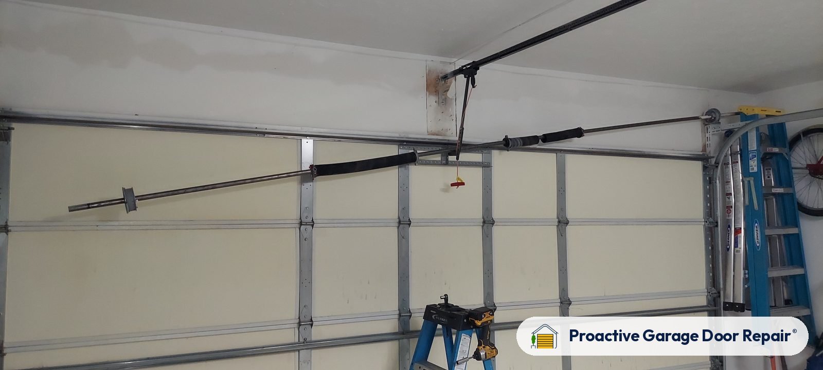 Garage door spring replacement job by Proactive Garage Door Repair