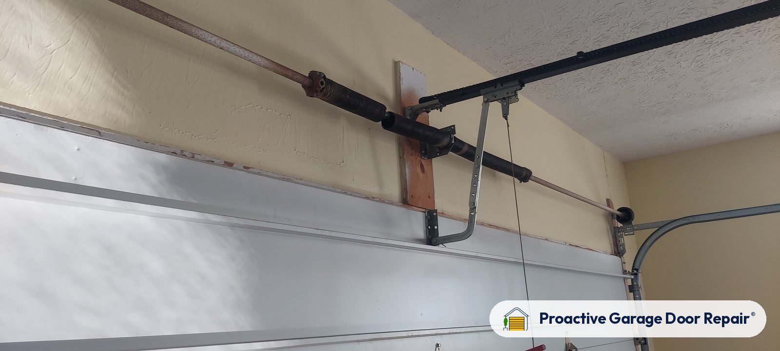 Garage door spring replacement job by Proactive Garage Door Repair