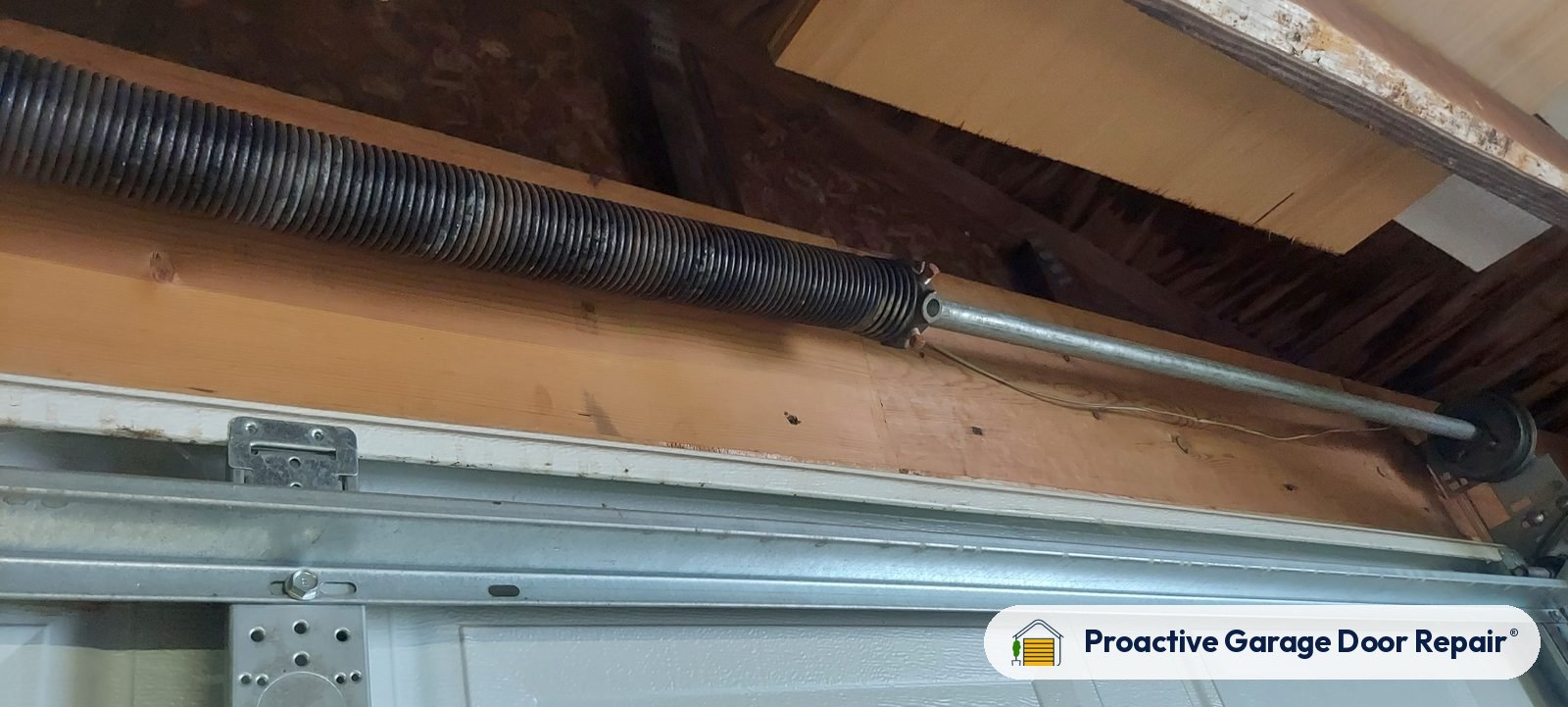 Garage door spring replacement job by Proactive Garage Door Repair in Canton, Ohio