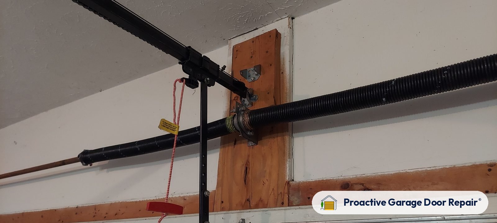 Garage door spring replacement job by Proactive Garage Door Repair in Kent, Ohio