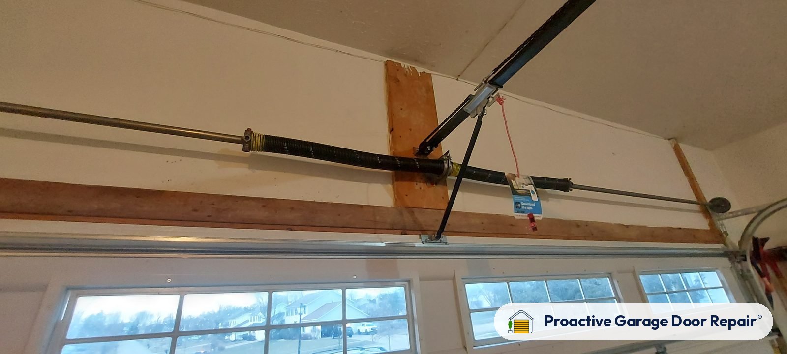 Garage door spring replacement job by Proactive Garage Door Repair in Medina, Ohio