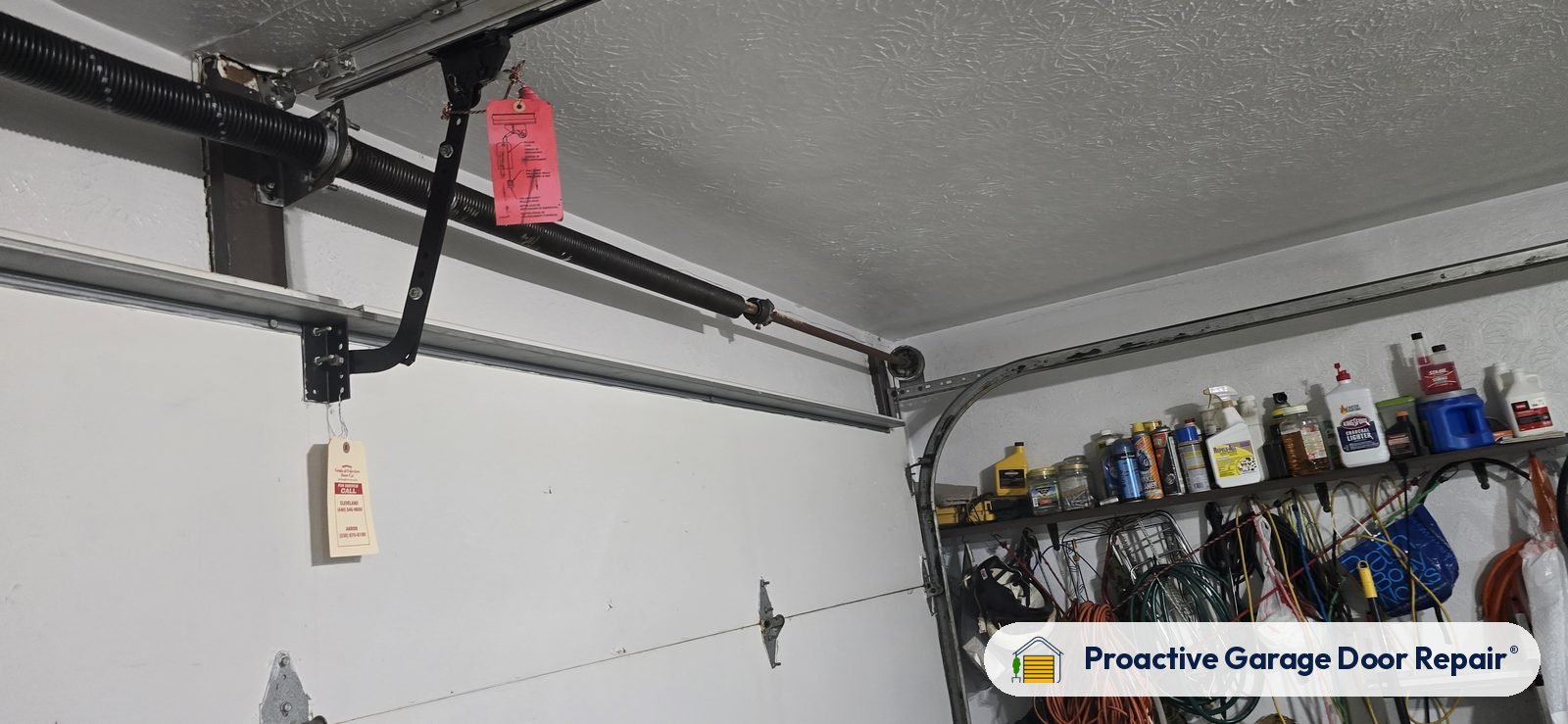 Garage door springs replaced and adjusted by Proactive Garage Door Repair