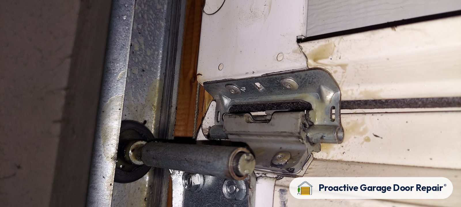Garage door track, rollers and hinges, Proactive Garage Door Repair job