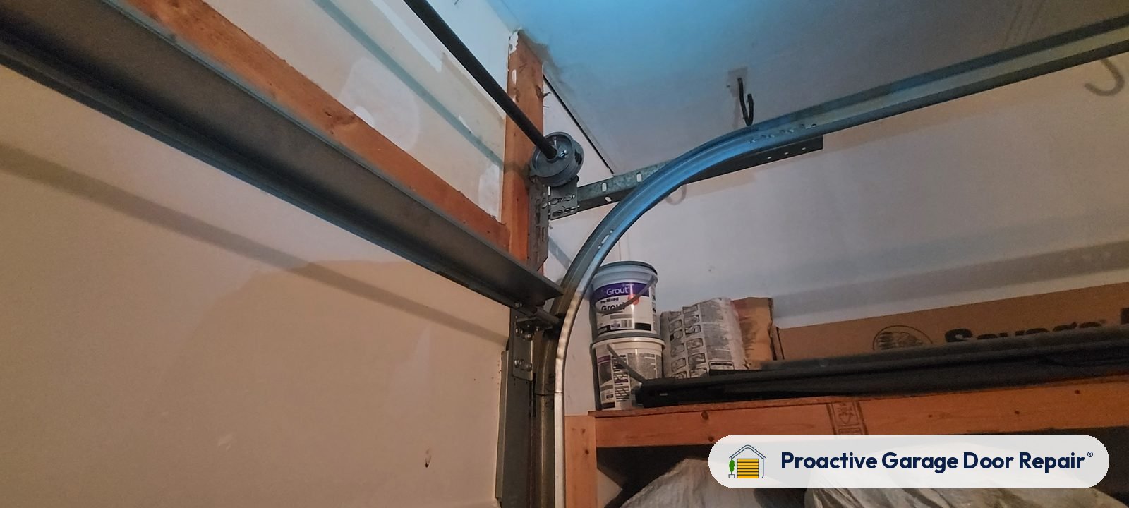 Garage door track, rollers and hinges, Proactive Garage Door Repair job