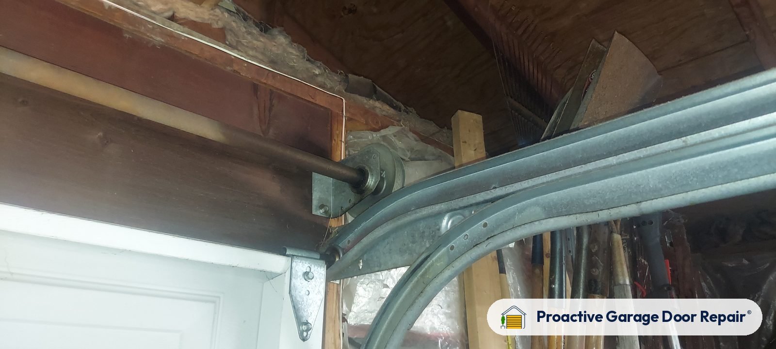 Garage door track, rollers and hinges, Proactive Garage Door Repair job, photo 2
