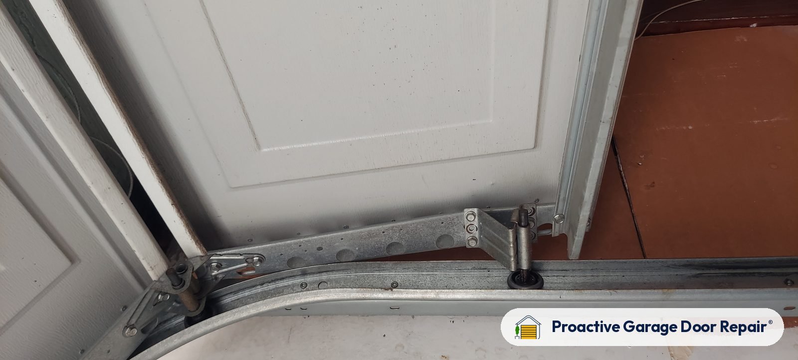 Garage door track, rollers and hinges, Proactive Garage Door Repair job